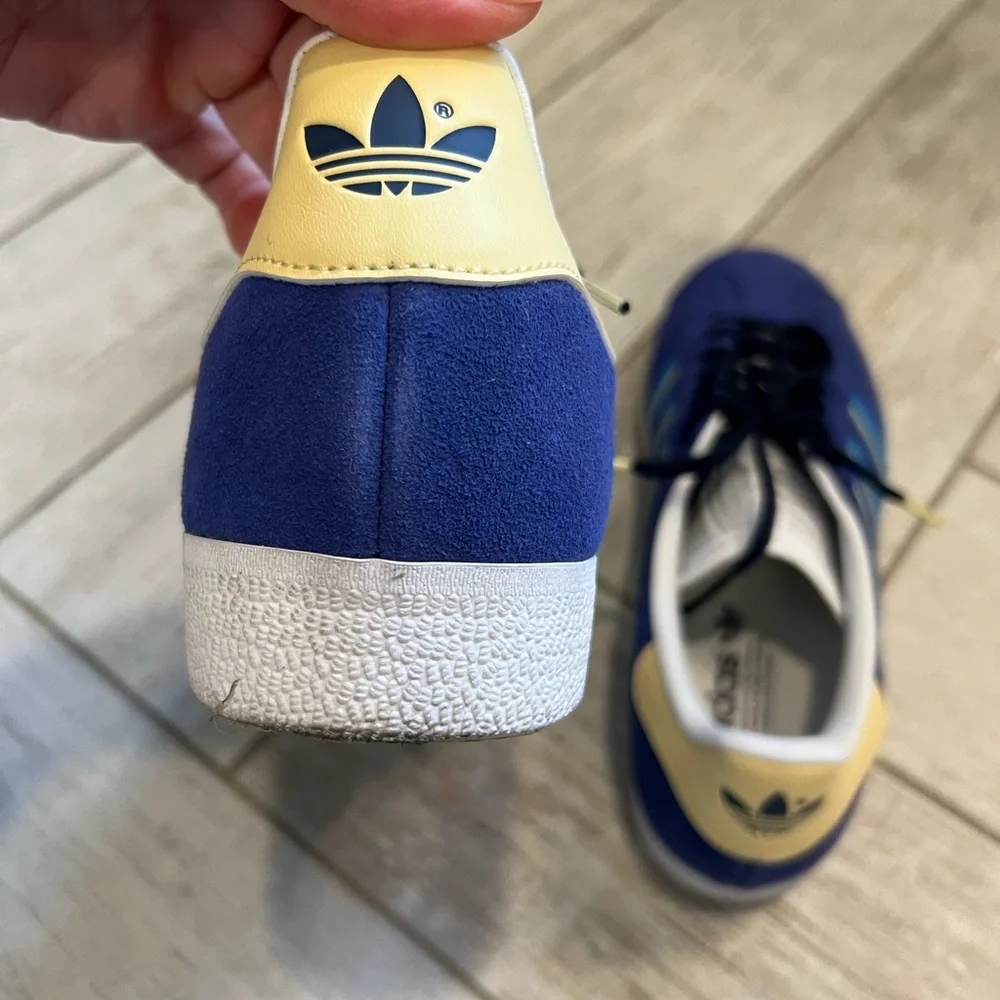 Adidas Gazelle Royal Blue and Yellow Sneakers - Picture 8 of 11